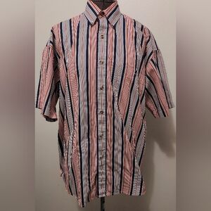 GFC Trading Company Shirt Button Down Short Sleeve Men's Medium 100% Cotton